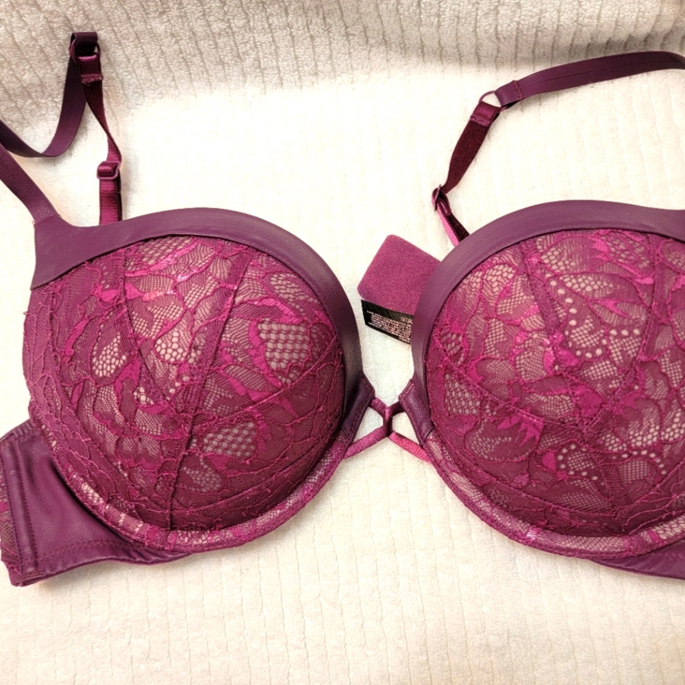 Victoria's Secret, 36C, bombshell, purple with leather
